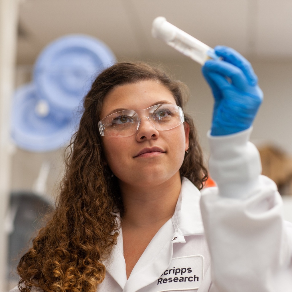 Val in the lab working with fly stocks